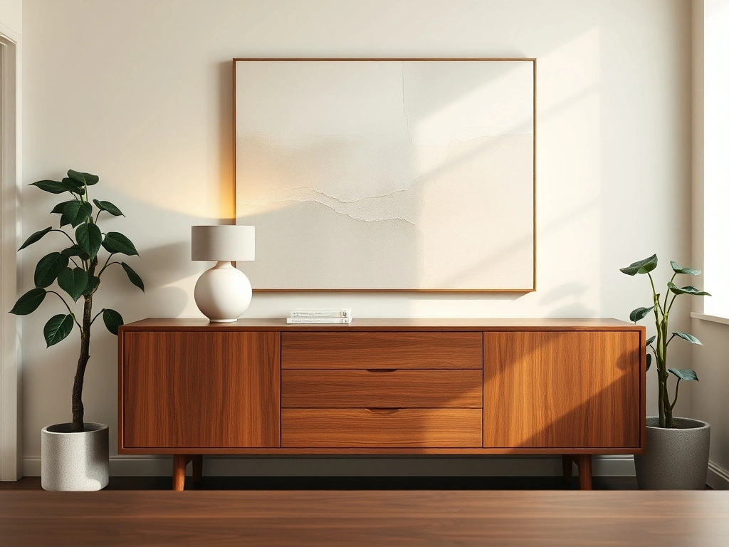 A sophisticated home office video conferencing backdrop, viewed from a professional eye-level perspective using a . the...
