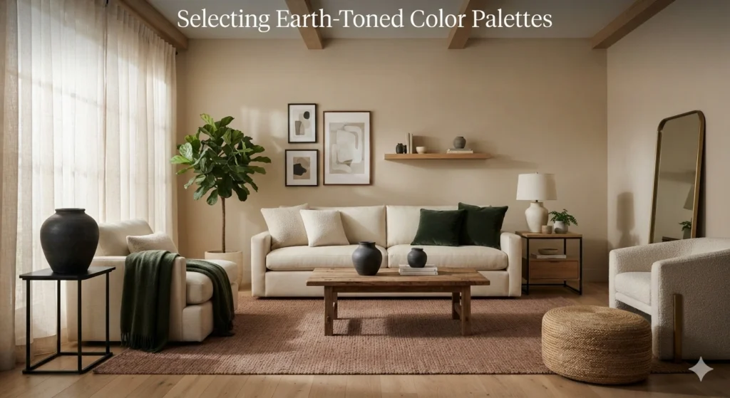 Selecting Earth-Toned Color Palettes - Boho Living Room Ideas