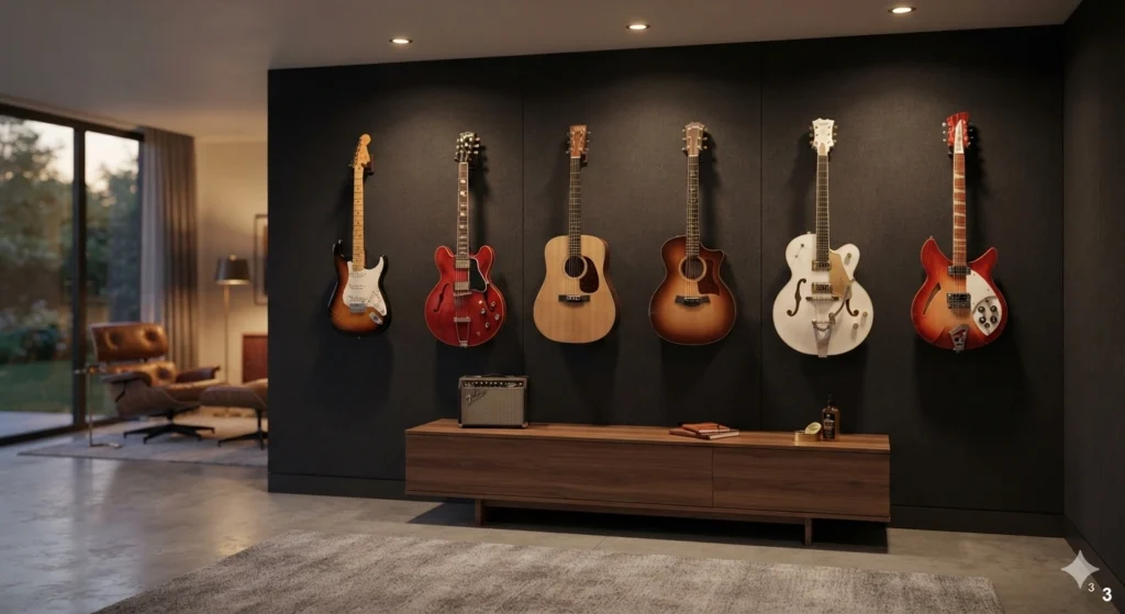 Designing Professional Instrument Displays for Visual Impact - Music Room Decor Ideas