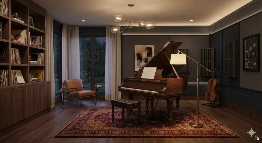 Layering Ambient and Task Lighting for Optimal Visibility - Music Room Decor Ideas