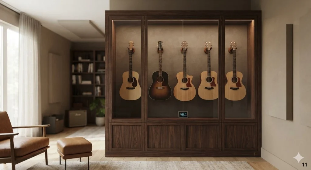 Protecting Sensitive Instruments with Climate Control Decor - Music Room Decor Ideas